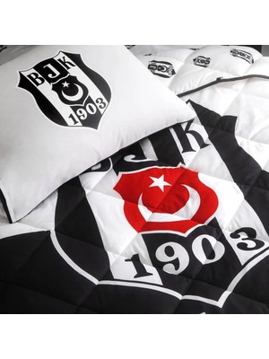 Taç Beşiktaş Logo Tek Kişilik Yorgan Seti Taç Uyku Seti