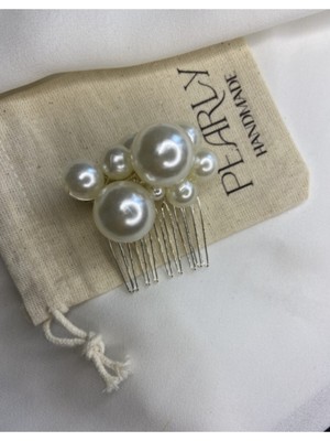 Pearly Handmade (H)Iri Inci Mini Gümüş Tarak Toka