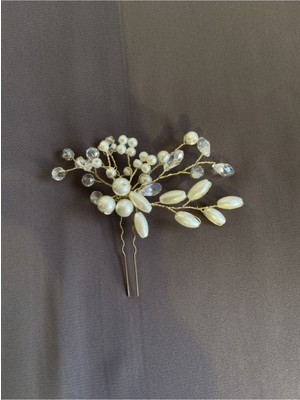 Pearly Handmade Incili Saç Aksesuarı Gelin Firkete Tokası