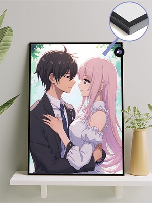 Postermanya Evli Çift Manga Anime Çerçeveli Tablo - Çerçeveli Poster