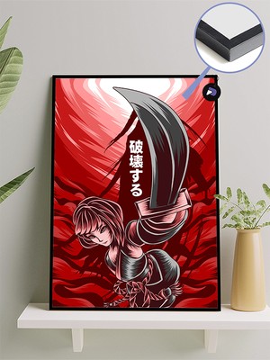 Samuray Kız Manga Anime Çerçeveli Tablo - Çerçeveli Poster