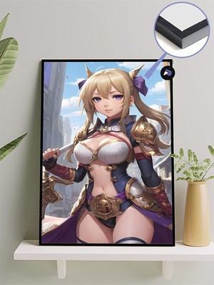 Sarı Savaşçı Anime Kızı Manga Anime Çerçeveli Tablo - Çerçeveli Poster