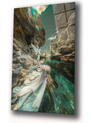 Miraaxx Işığın Gölgesinde Cam Tablo Hediyelik Büyük Tablo Ev Ofis Dekoru