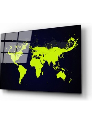 Miraaxx Dünya Haritası 69 Cam Tablo