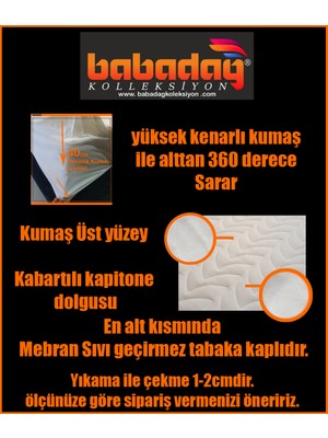 Babadağ Koleksiyon %100 Sıvı Geçirmez 200X200 180GR Dolgulu Pofuduk Yatak Alezi