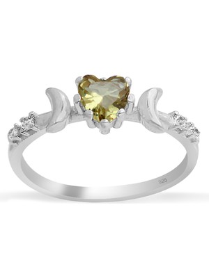 Silveranka 925 Ayar Gümüş Zultanit Kalp Taşlı Vintage Yüzük