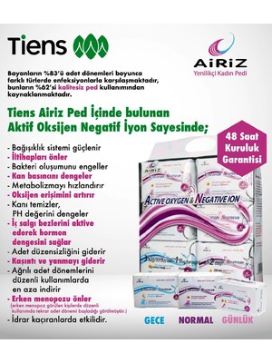 Airiz  Airiz Hijyenik Organik Ped 6 Lı Paket Ped Seti 98 Adet