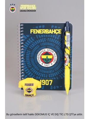 LİSANSLI FENERBAHÇE BLOKNOT,UÇLU KALEM 0.7 MM VE FORMA TASARIM SİLGİ SETİ