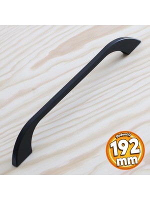 Badem10 Meriç Kulp Mobilya Mutfak Dolabı Çekmece Dolap Kulpları Kapak Kulpu Kulbu Siyah Renk 192 mm Metal