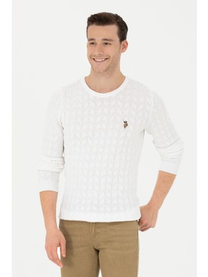U.S. Polo Assn. Erkek Beyaz Kazak /Triko 50268940-VR013