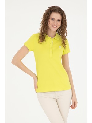 U.S. Polo Assn. Kadın Fıstık Yeşili Basic Polo Yaka Tişört 50289361-VR087