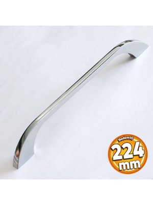 Badem10 Meriç Kulp Mobilya Mutfak Dolabı Çekmece Dolap Kulpları Kapak Kulpu Kulbu Krom Renk 224 mm Metal