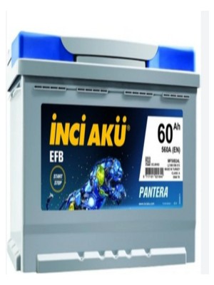 İnci 12V 60 Amper Efb (Start-Stop) Inci Akü.!! Güncel - Yeni Üretim.!!
