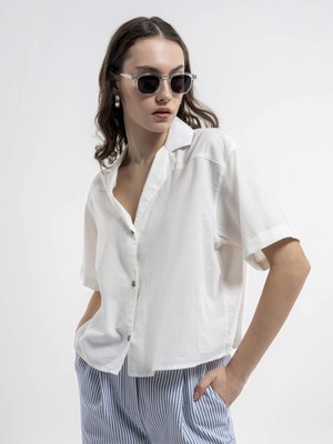 Loft Kadın Gömlek Ekru LF2035637