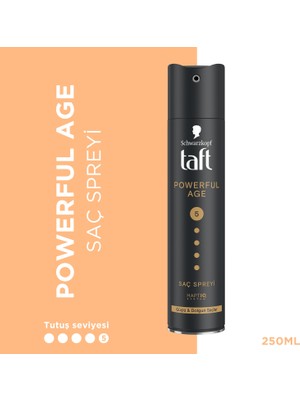 Taft Powerful Age Saç Spreyi 250 ml Güçlü ve Dolgun Saçlar İçin Etkili Formül