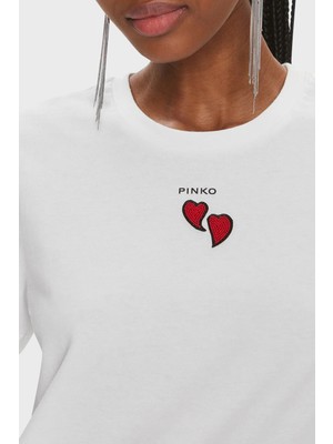 Pinko Pamuklu Regular Fit Bisiklet Yaka T Shirt Kadın T Shirt 100789A1P8Z07