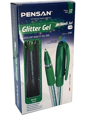 Pensan Glitter Gel Simli Jel Kalem 12 Adet