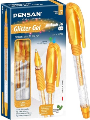 Pensan Glitter Gel Simli Jel Kalem 12 Adet