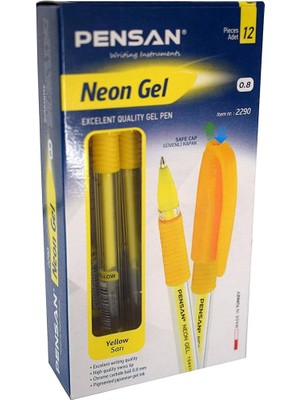 Pensan Neon Gel Kalem 12 Adet