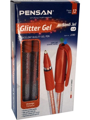 Pensan Glitter Gel Simli Jel Kalem 12 Adet