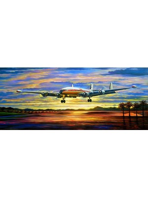 Movas Sanat Lockheed Super G | Elmas Mozaik Tablo | Mozaik Puzzle | 130x55 | E20204380