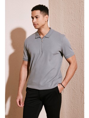 Buratti Pamuklu Regular Fit Fermuarlı Polo Yaka T Shirt Erkek Polo T Shirt 5902738