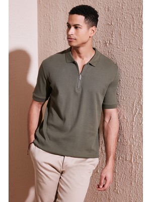 Buratti Pamuklu Regular Fit Fermuarlı Polo Yaka T Shirt Erkek Polo T Shirt 5902738