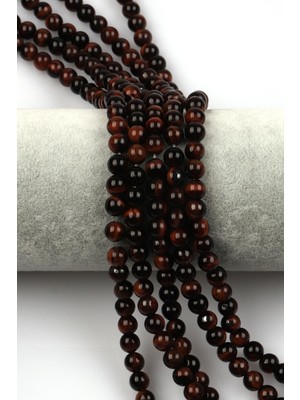 Alibaba Doğaltaş Kırmızı Kaplan Gözü Doğal Taş Dizi 6 mm Küre Kesim