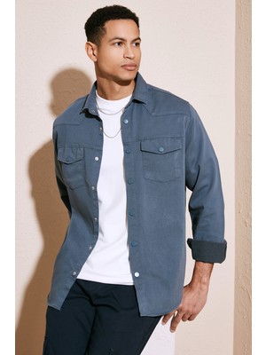 Buratti Pamuklu Regular Fit Çift Cepli Gömlek Erkek GÖMLEK CF24W116927