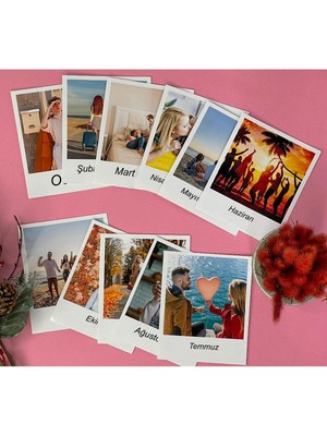 Giftstime Sevgililer Günü Özel Hatıra Ayları Fotoğraf Anı Kağıdı Polokart