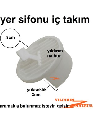 Yıldırım Nalbur 4 Adet Yer Sifonu İç Takımı Büyük Boy Plastik Kapak Yer Gideri