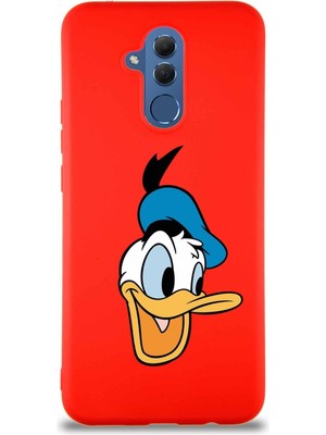 PrintiFy Huawei Mate 20 Lite Soft Premier Kapak Donald Duck-A Tasarımlı Silikon Kılıf - Kırmızı