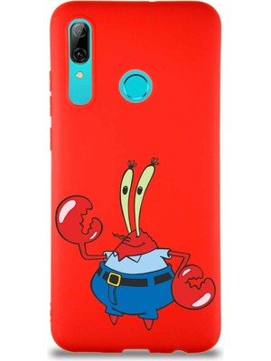 PrintiFy Huawei P Smart 2019 Soft Premier Kapak Bay Yengeç Tasarımlı Silikon Kılıf - Kırmızı