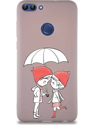 PrintiFy Huawei P Smart Soft Premier Kapak Aşk Tasarımlı Silikon Kılıf - Pudra