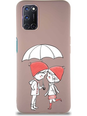 PrintiFy Oppo A72 Soft Premier Kapak Aşk Tasarımlı Silikon Kılıf - Pudra