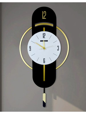 Tekno Trust Ahşap Ultra Sessiz, Gold ve Gümüş Ayrıntılı, Hediye, Salon, Ofis, Mutfak Dekoratif Duvar Saati D32