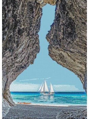 Movas Sanat Doğa Mucizesi Deniz | Elmas Mozaik Tablo | Mozaik Puzzle  | 50x75 | E20234069