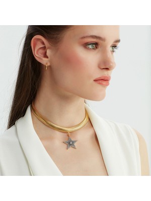 Tekno Trust Metal Shining Star Choker Altın