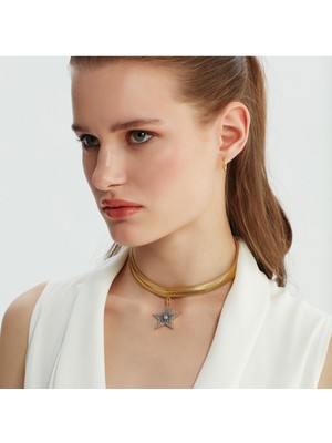 Tekno Trust Metal Shining Star Choker Altın