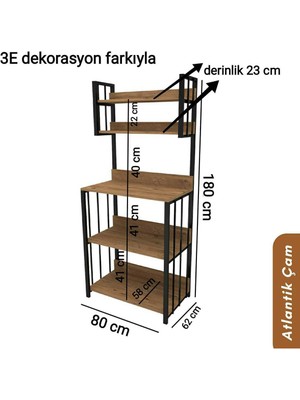 Tekno Trust Klasik Mutfak Dolabı Raflı Mikrodalga Mutfak Çok Amaçlı Düzenleyici Banyo Dolabı Kahve Köşesi Mdf 1