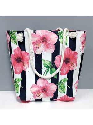 Feryal Çiçek Desenli Plaj Çantası