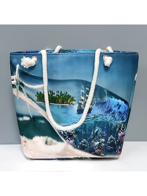 Feryal Gemi Desenli Plaj Çantası