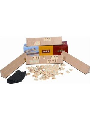 Eser Okey Takımı Büyük Boy Sert Plastik Materyal İle 4 Adet Istaka Ve Oyun Taşları İçerir