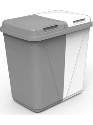 Tekno Trust Beyaz Bayev Violet Kirli Çamaşır Sepeti Soft Iki Bölmeli Duo Colormatik 45+45 Lt Violet Gri Beyaz 6