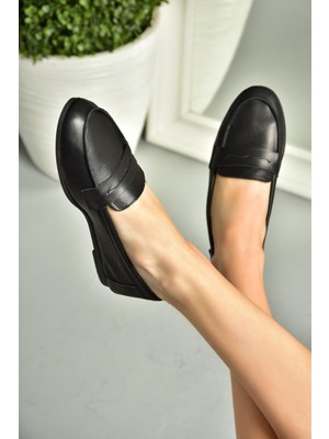 Fox Shoes S291070003 Siyah  Deri Düz Babet