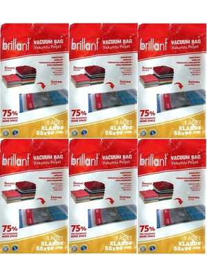 Tekno Trust Turuncu Vakumlu Poşet/hurç 55*90CM Xlarge (Iç Adet 1) (6 Lı Set) Plastik 6 Parça 55 x 90