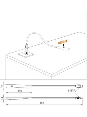 Dizaynaks Lili USB Dokunmatik Okuma LED Lamba Aydınlatma