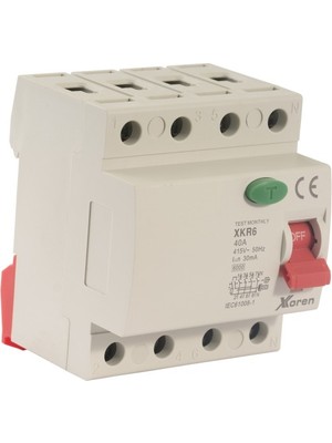 Xkoren 40A 6ka 30MA 4 Kutup (Elektronik-Ac Tip) Kaçak Akım Koruma Şalteri