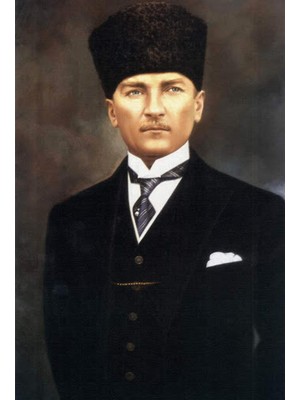 Movas Sanat Kalpaklı Atatürk Portresi | Elmas Mozaik Tablo | Mozaik Puzzle  | 40x60 | E20202539M