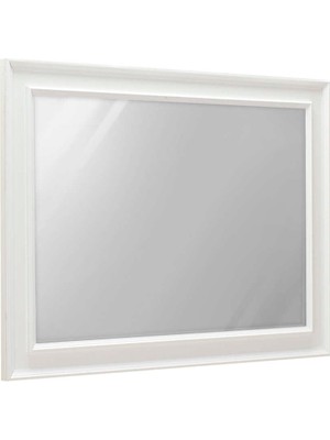 Country Şifonyer Aynası - Mat Lake Beyaz 90X65X4 cm (Gxyxd)